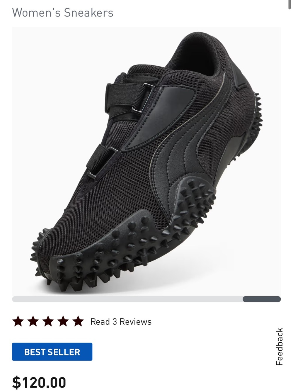 Puma Mostro Women's Black Spiked-Stud Trail Sneakers